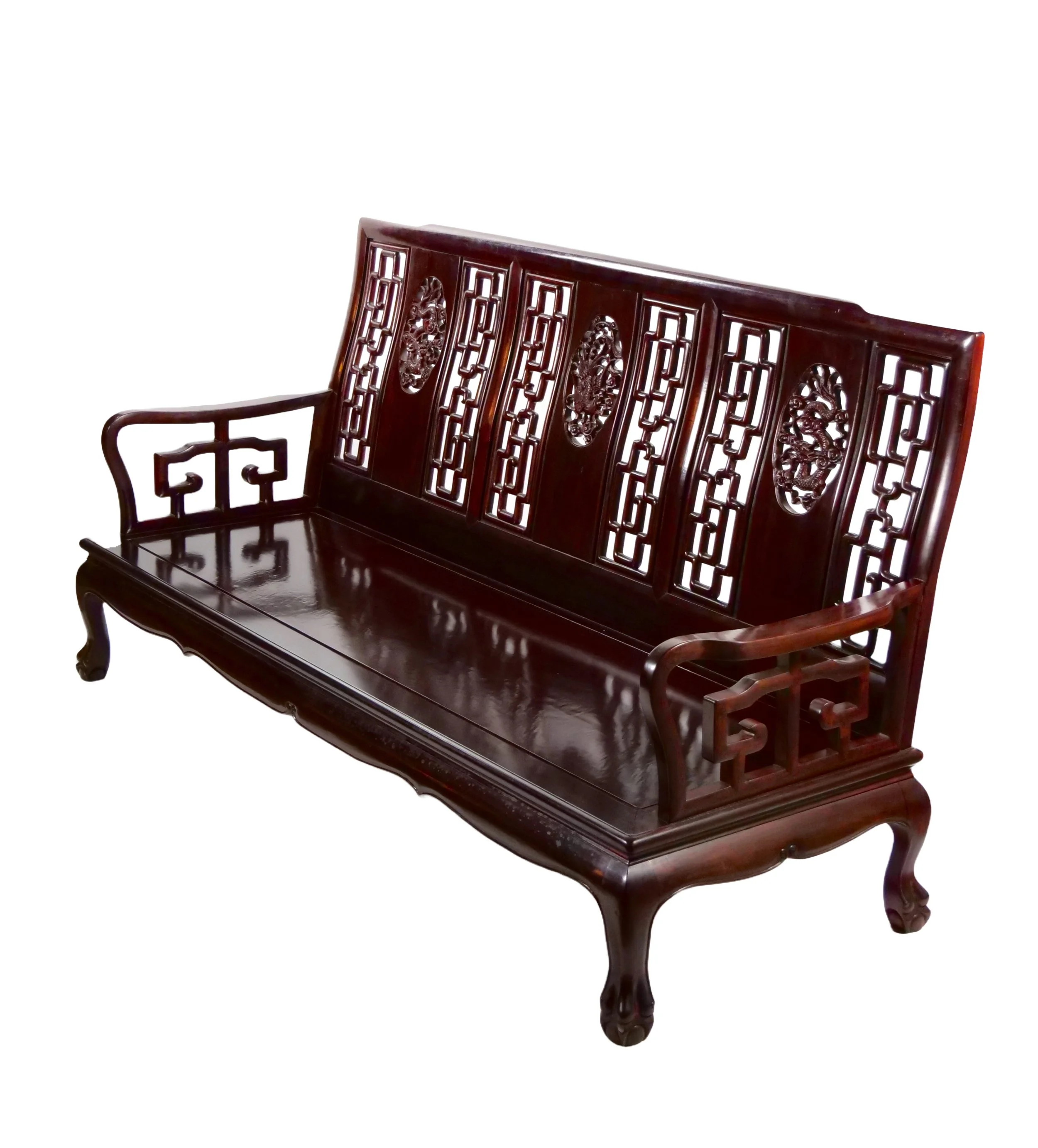 19世紀Carved Rosewood Settle Bench 19世紀Carved Rosewood Settle Bench 19世紀Carved Rosewood Settle Bench
